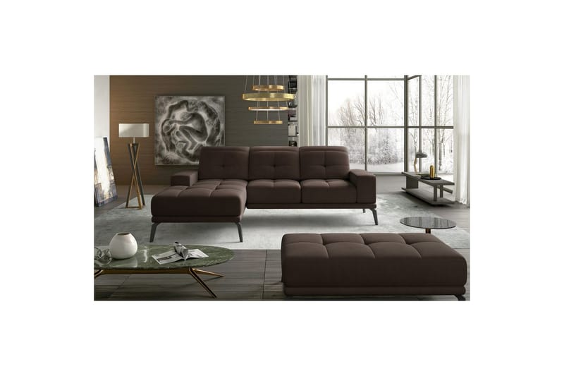 Hörnsoffa Eltap Torrense 265x175x98 cm - Jasmine 29, Brun, Vänster - Möbler - Vardagsrum - Bäddsoffor