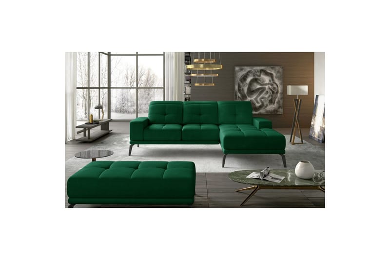 Hörnsoffa Eltap Torrense 265x175x98 cm - Kronos 19, Grön, Höger - Möbler - Vardagsrum - Bäddsoffor