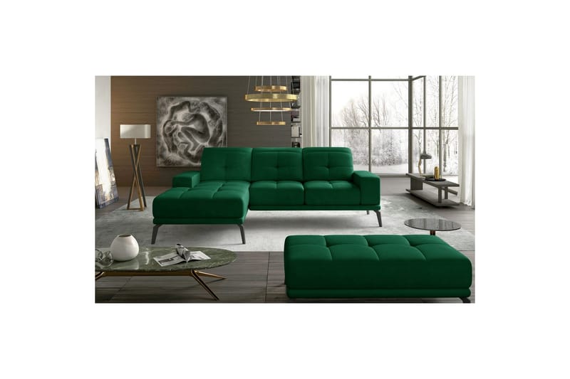 Hörnsoffa Eltap Torrense 265x175x98 cm - Kronos 19, Grön, Vänster - Möbler - Vardagsrum - Bäddsoffor