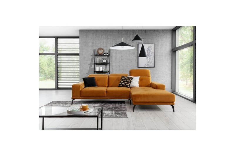 Hörnsoffa Eltap Torrense 265x175x98 cm - Monolith 48, Orange, Höger - Möbler - Vardagsrum - Bäddsoffor