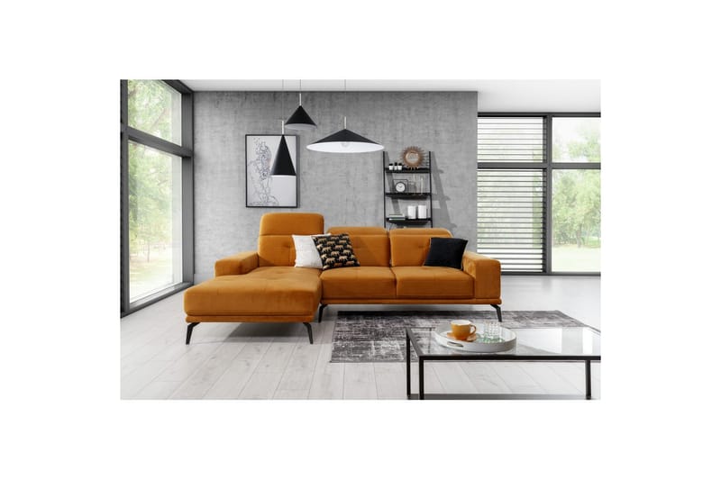 Hörnsoffa Eltap Torrense 265x175x98 cm - Monolith 48, Orange, Vänster - Möbler - Vardagsrum - Bäddsoffor