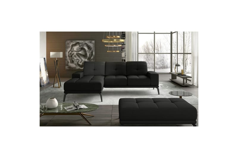 Hörnsoffa Eltap Torrense 265x175x98 cm - Sawana 14, Svart, Vänster - Möbler - Vardagsrum - Bäddsoffor