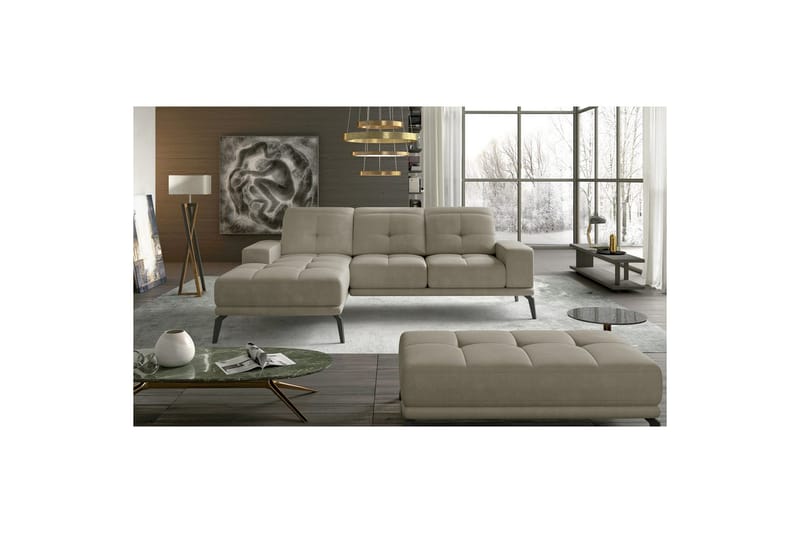 Hörnsoffa Eltap Torrense 265x175x98 cm - Paros 02, Beige, Vänster - Möbler - Vardagsrum - Bäddsoffor