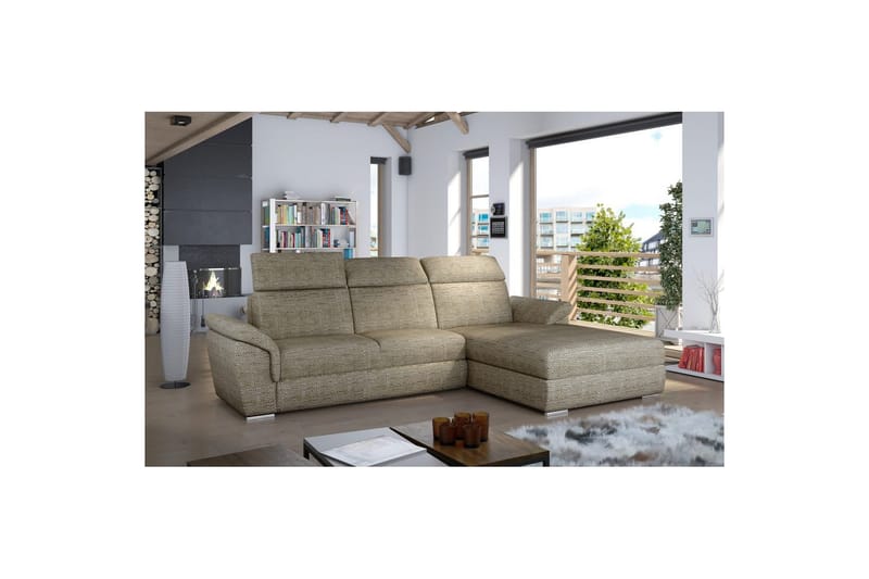 Hörnsoffa Eltap Trevisco 272x216x100 cm - Berlin 03, Beige, Höger - Möbler - Vardagsrum - Bäddsoffor