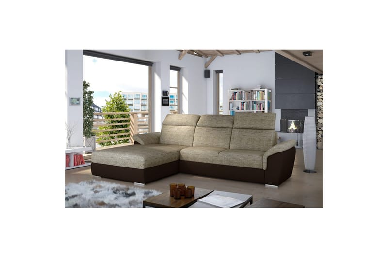 Hörnsoffa Eltap Trevisco 272x216x100 cm - Berlin 03, Soft 66, Beige, Vänster - Möbler - Vardagsrum - Bäddsoffor