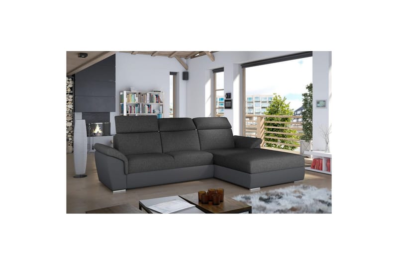 Hörnsoffa Eltap Trevisco 272x216x100 cm - Inari 96, Soft 29, Mörkgrå, Höger - Möbler - Vardagsrum - Bäddsoffor