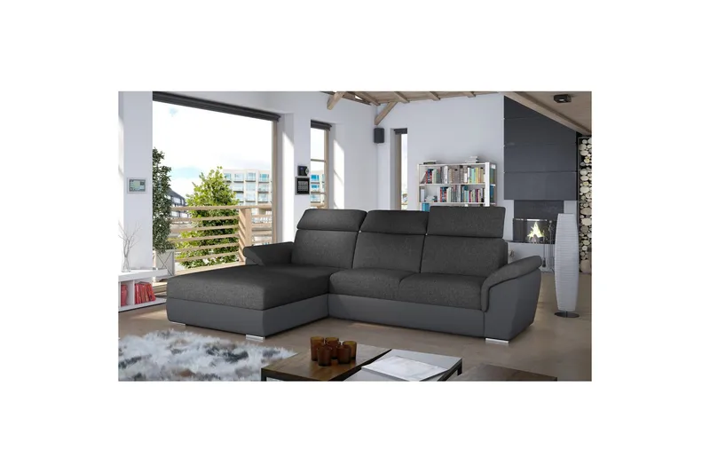 Hörnsoffa Eltap Trevisco 272x216x100 cm - Inari 96, Soft 29, Mörkgrå, Vänster - Möbler - Vardagsrum - Bäddsoffor
