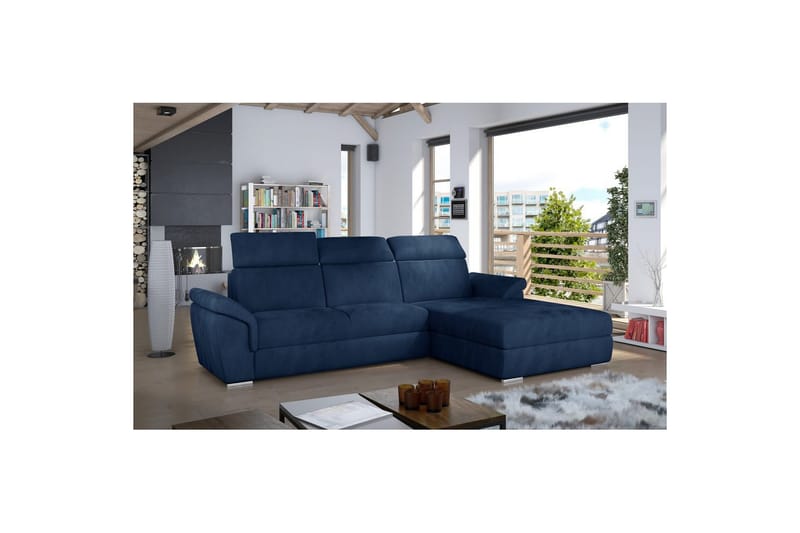 Hörnsoffa Eltap Trevisco 272x216x100 cm - Kronos 09, Mörkblå, Höger - Möbler - Vardagsrum - Bäddsoffor