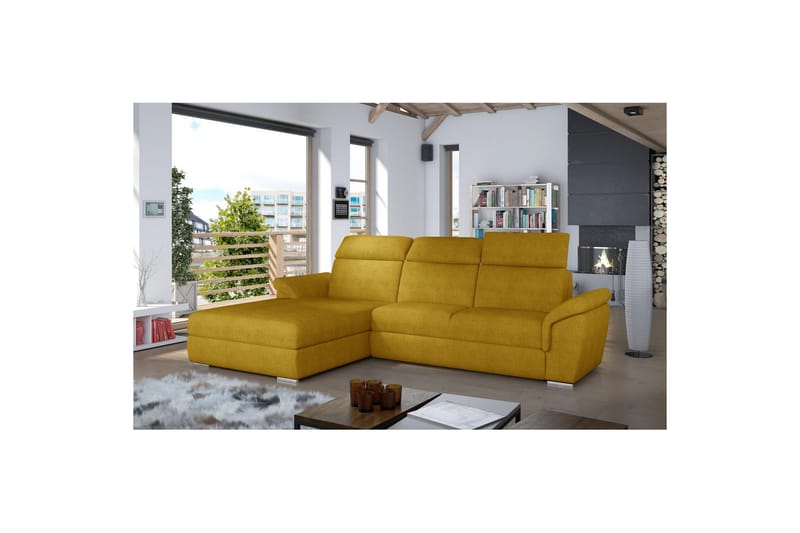 Hörnsoffa Eltap Trevisco 272x216x100 cm - Omega 68, Gul, Vänster - Möbler - Vardagsrum - Bäddsoffor