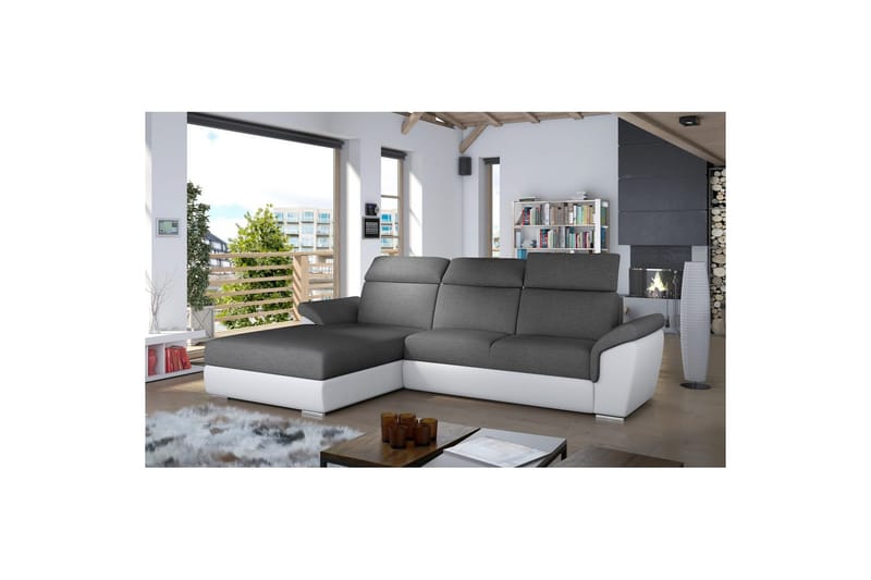 Hörnsoffa Eltap Trevisco 272x216x100 cm - Sawana 05, Soft 17, Mörkgrå, Vänster - Möbler - Vardagsrum - Bäddsoffor