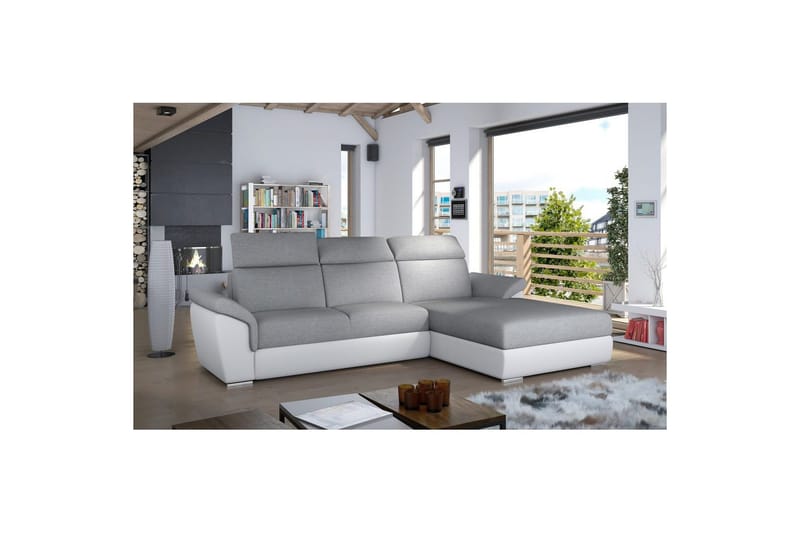 Hörnsoffa Eltap Trevisco 272x216x100 cm - Sawana 21, Soft 17, Grå, Höger - Möbler - Vardagsrum - Bäddsoffor