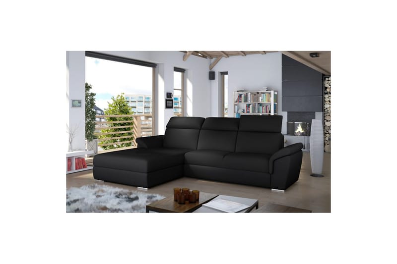Hörnsoffa Eltap Trevisco 272x216x100 cm - Soft 11, Svart, Vänster - Möbler - Vardagsrum - Bäddsoffor