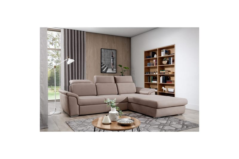 Hörnsoffa Eltap Trevisco 272x216x100 cm - Solar 16, Beige, Höger - Möbler - Vardagsrum - Bäddsoffor