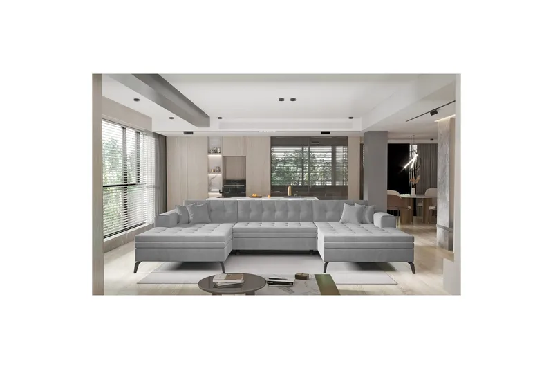 Hörnsoffa Eltap Vertizo 350x170x93 cm, Nube 3, Grå, Symmetrisk