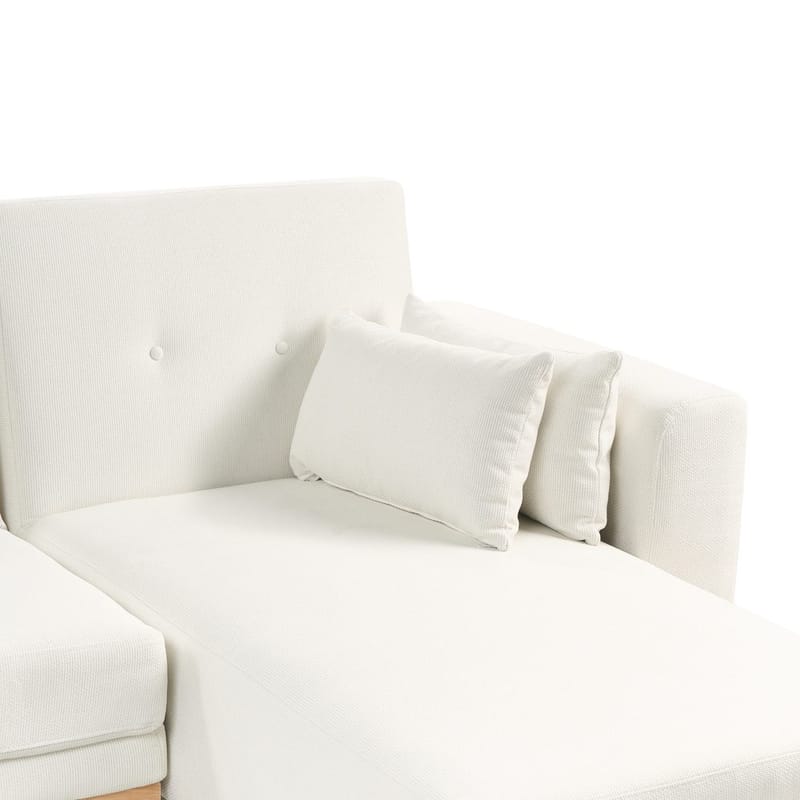 Hörnsoffa Kaarina - Vit, brun - Möbler - Vardagsrum - Bäddsoffor - Hörnbäddsoffa