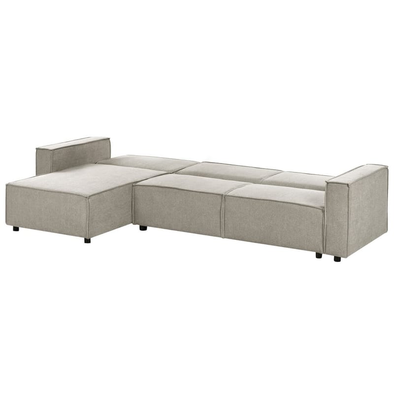 Hörnsoffa Romedal II - Beige, svart/Högervänd - Möbler - Vardagsrum - Bäddsoffor - Hörnbäddsoffa