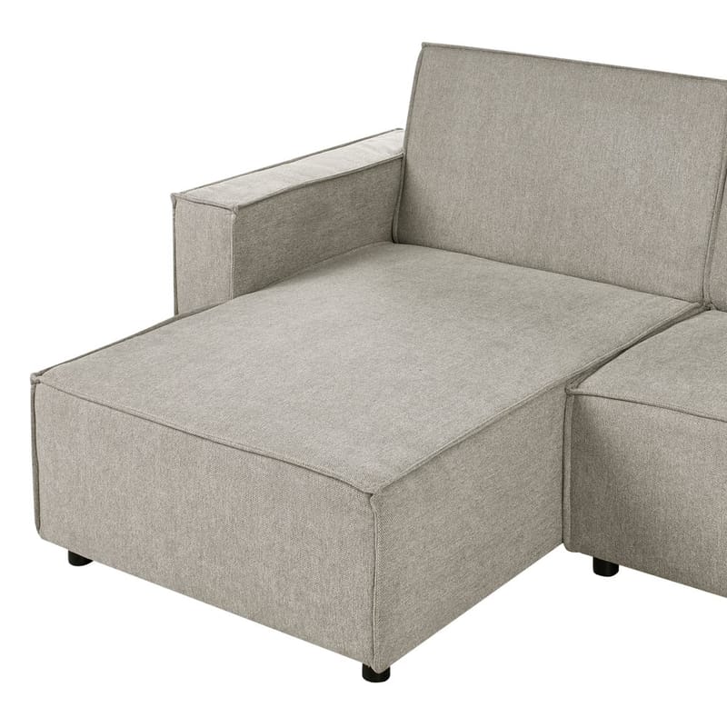 Hörnsoffa Romedal II - Beige, svart/Högervänd - Möbler - Vardagsrum - Bäddsoffor - Hörnbäddsoffa