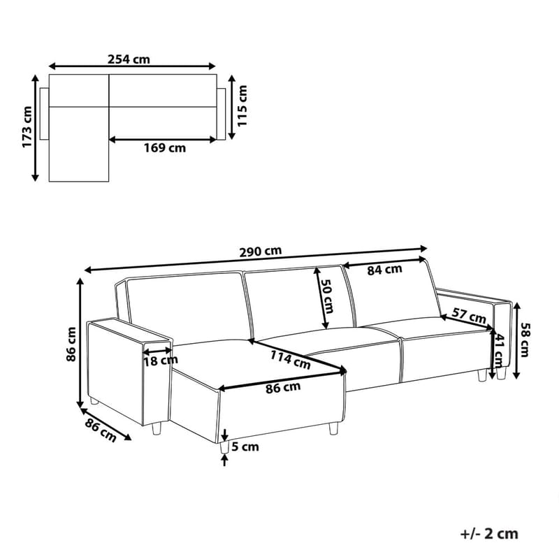 Hörnsoffa Romedal II - Grå, svart/Högervänd - Möbler - Vardagsrum - Bäddsoffor - Hörnbäddsoffa