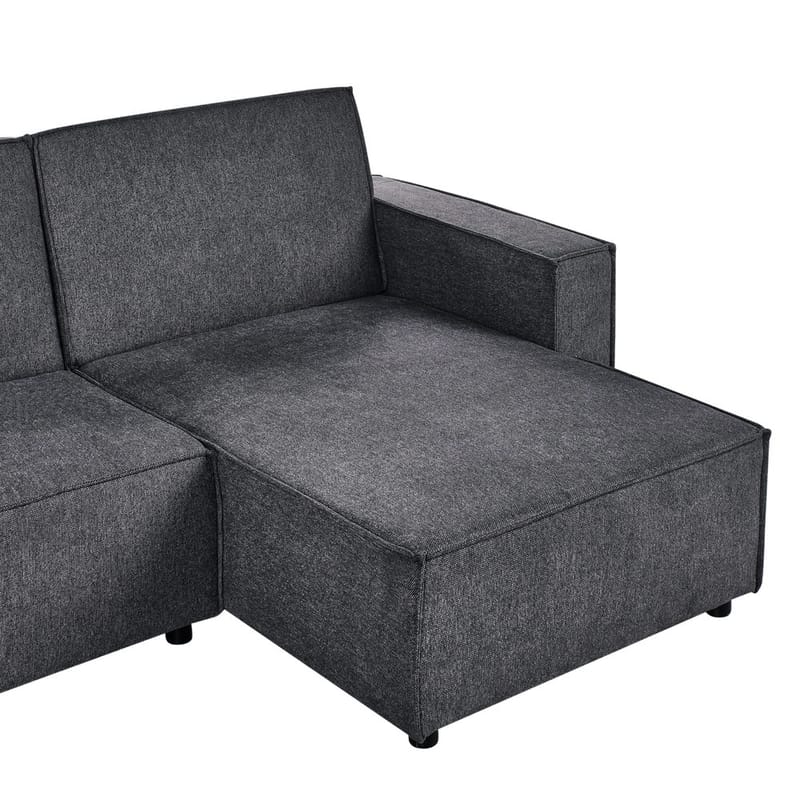 Hörnsoffa Romedal II - Grå, svart/Vänstervänd - Möbler - Vardagsrum - Bäddsoffor - Hörnbäddsoffa