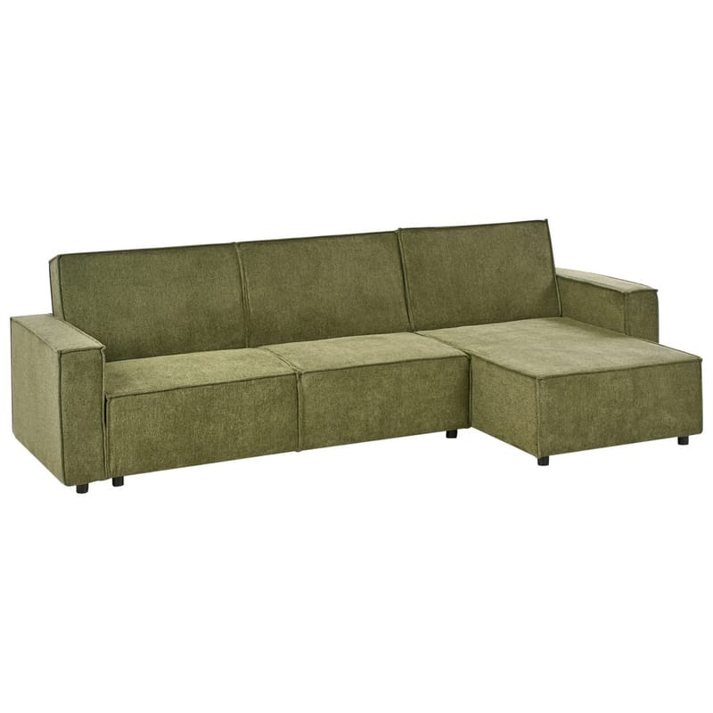 Hörnsoffa Romedal II - Grön, Svart/Vänstervänd - Möbler - Vardagsrum - Bäddsoffor - Hörnbäddsoffa