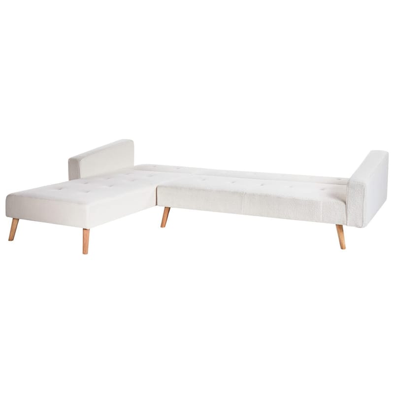 Hörnsoffa Vadso - Vit, ljust trä/Högervänd - Möbler - Vardagsrum - Bäddsoffor - Hörnbäddsoffa