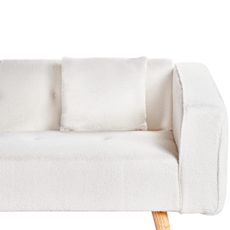 Hörnsoffa Vadso - Vit, ljust trä/Högervänd - Möbler - Vardagsrum - Bäddsoffor - Hörnbäddsoffa