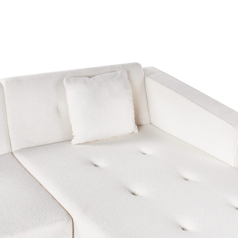 Hörnsoffa Vadso - Vit, ljust trä/Vänstervänd - Möbler - Vardagsrum - Bäddsoffor - Hörnbäddsoffa