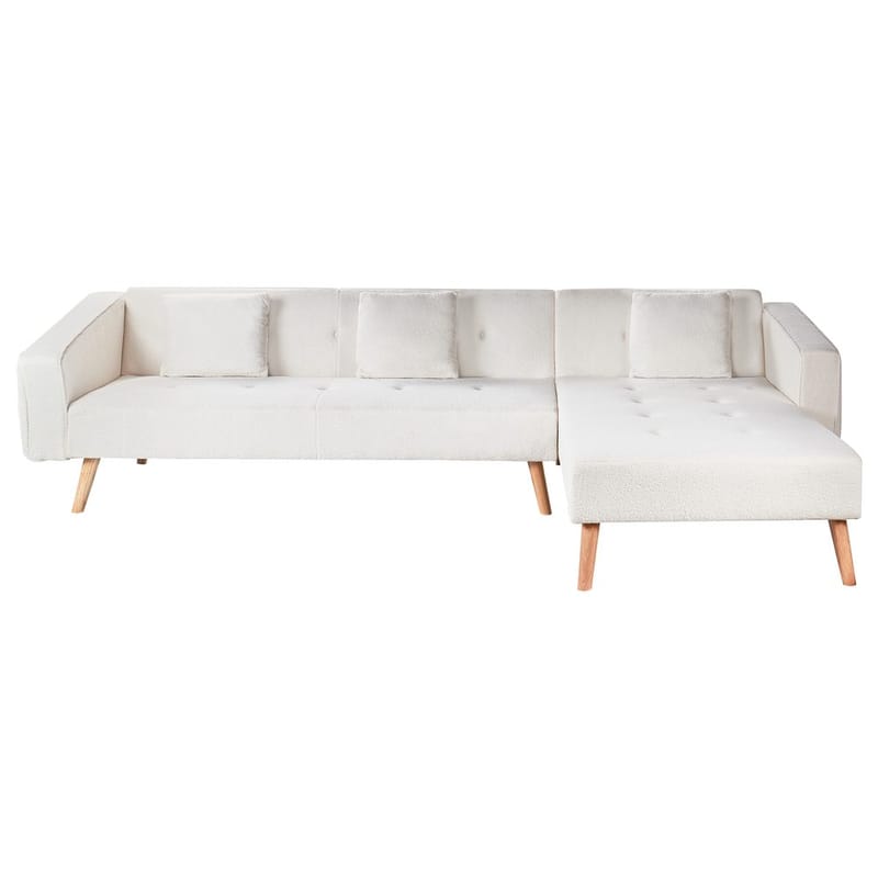 Hörnsoffa Vadso - Vit, ljust trä/Vänstervänd - Möbler - Vardagsrum - Bäddsoffor - Hörnbäddsoffa