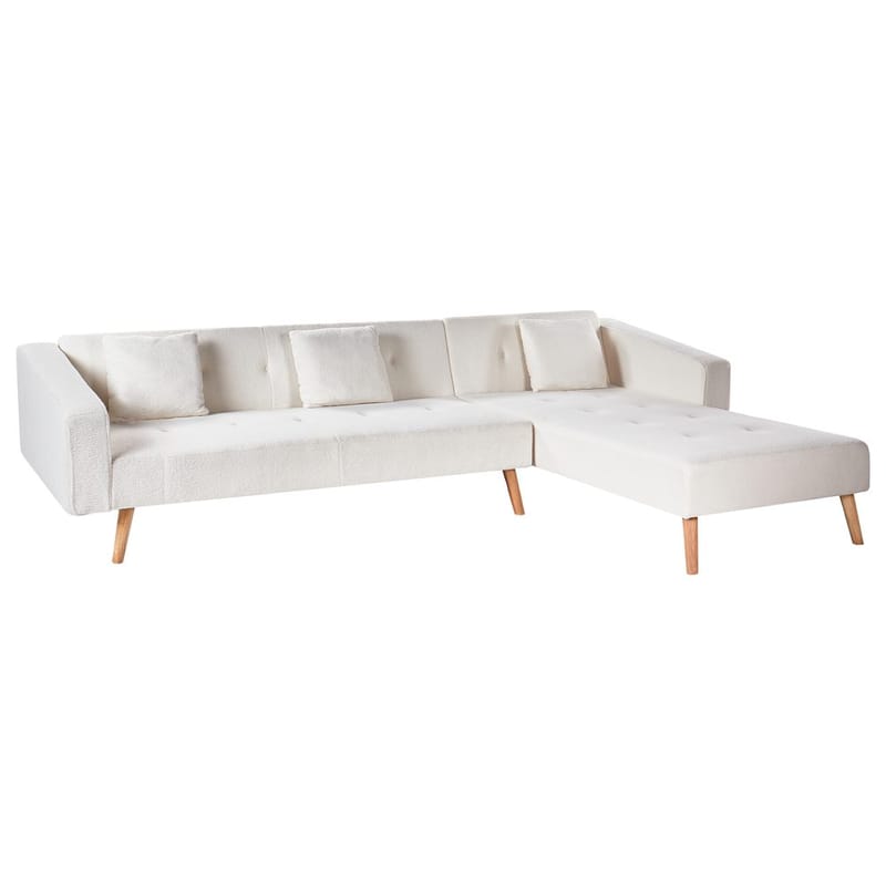 Hörnsoffa Vadso - Vit, ljust trä/Vänstervänd - Möbler - Vardagsrum - Bäddsoffor - Hörnbäddsoffa