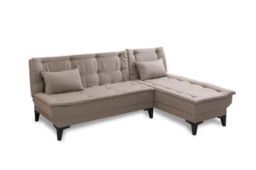 Hunterville 4-sits Höger L-formad Längsbäddad Bäddsoffa 107x225 cm i Tyg - Beige - Möbler - Vardagsrum - Bäddsoffor