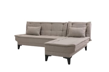 Hunterville 4-sits Höger L-formad Längsbäddad Bäddsoffa 107x225 cm i Tyg - Beige - Möbler - Vardagsrum - Bäddsoffor