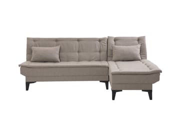 Hunterville 4-sits Höger L-formad Längsbäddad Bäddsoffa 107x225 cm i Tyg - Beige - Möbler - Vardagsrum - Bäddsoffor