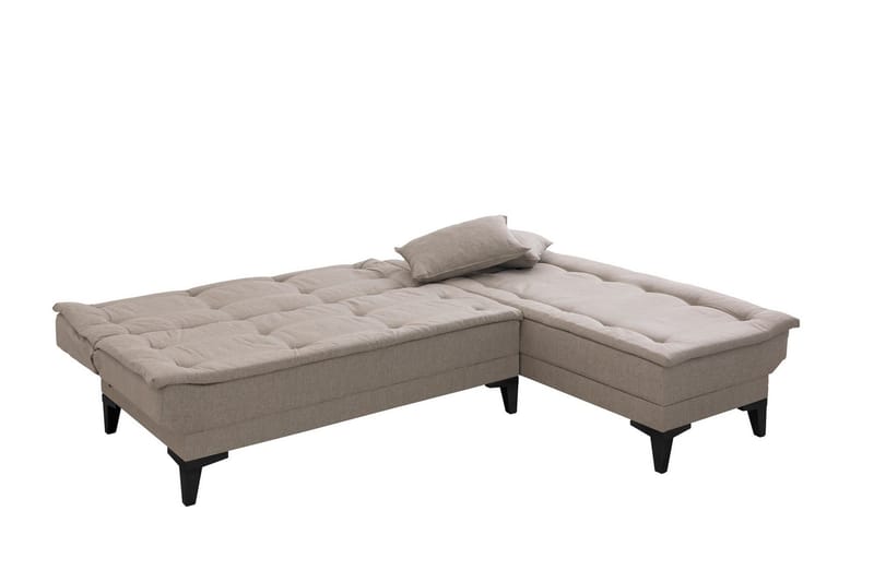 Hunterville 4-sits Höger L-formad Längsbäddad Bäddsoffa 107x225 cm i Tyg - Beige - Möbler - Vardagsrum - Bäddsoffor