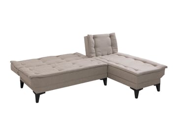 Hunterville 4-sits Höger L-formad Längsbäddad Bäddsoffa 107x225 cm i Tyg - Beige - Möbler - Vardagsrum - Bäddsoffor