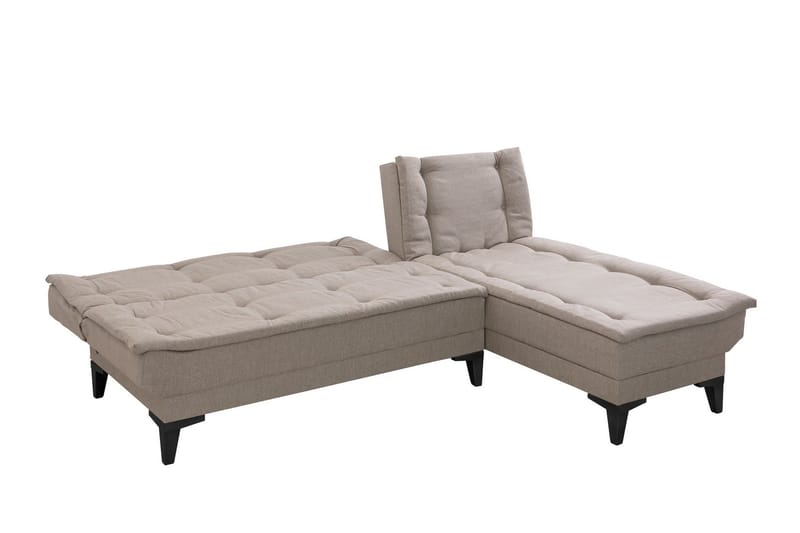 Hunterville 4-sits Höger L-formad Längsbäddad Bäddsoffa 107x225 cm i Tyg - Beige - Möbler - Vardagsrum - Bäddsoffor