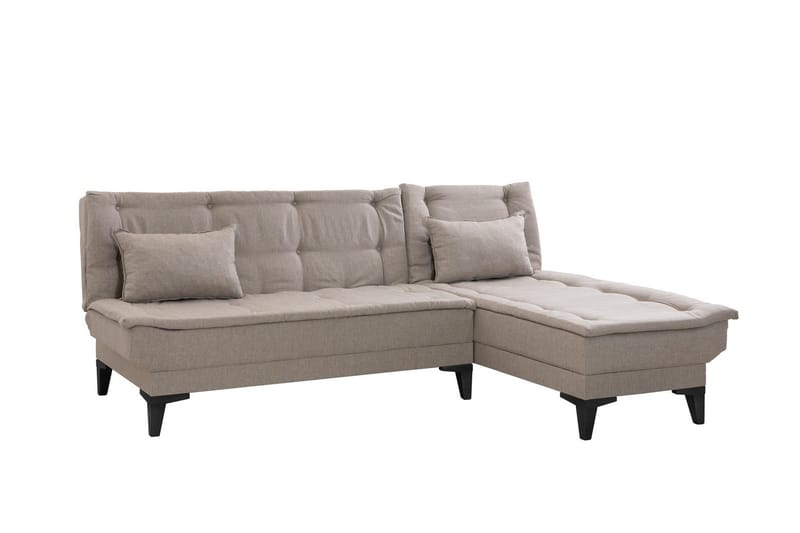 Hunterville 4-sits Höger L-formad Längsbäddad Bäddsoffa 107x225 cm i Tyg, Beige