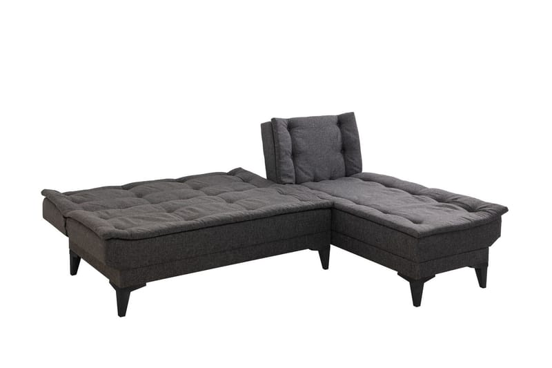 Hunterville 4-sits L-formad Bäddsoffa 107x225 cm i Tyg - Grå - Möbler - Vardagsrum - Bäddsoffor