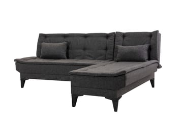 Hunterville 4-sits L-formad Bäddsoffa 107x225 cm i Tyg - Grå - Möbler - Vardagsrum - Bäddsoffor