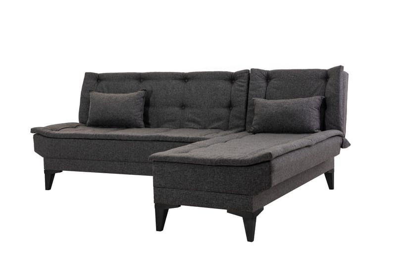 Hunterville 4-sits L-formad Bäddsoffa 107x225 cm i Tyg - Grå - Möbler - Vardagsrum - Bäddsoffor