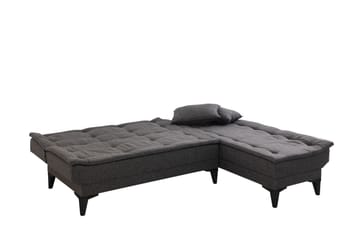 Hunterville 4-sits L-formad Bäddsoffa 107x225 cm i Tyg - Grå - Möbler - Vardagsrum - Bäddsoffor