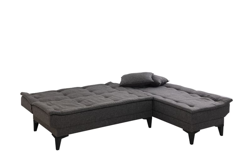 Hunterville 4-sits L-formad Bäddsoffa 107x225 cm i Tyg - Grå - Möbler - Vardagsrum - Bäddsoffor