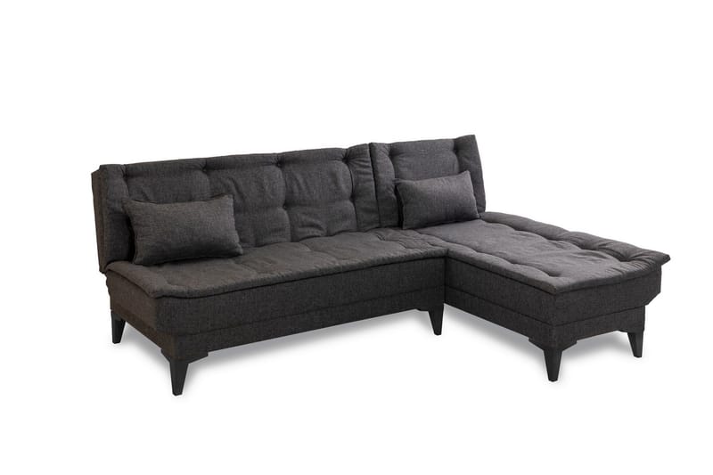Hunterville 4-sits L-formad Bäddsoffa 107x225 cm i Tyg - Grå - Möbler - Vardagsrum - Bäddsoffor