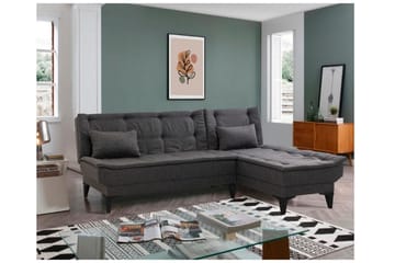 Hunterville 4-sits L-formad Bäddsoffa 107x225 cm i Tyg - Grå - Möbler - Vardagsrum - Bäddsoffor