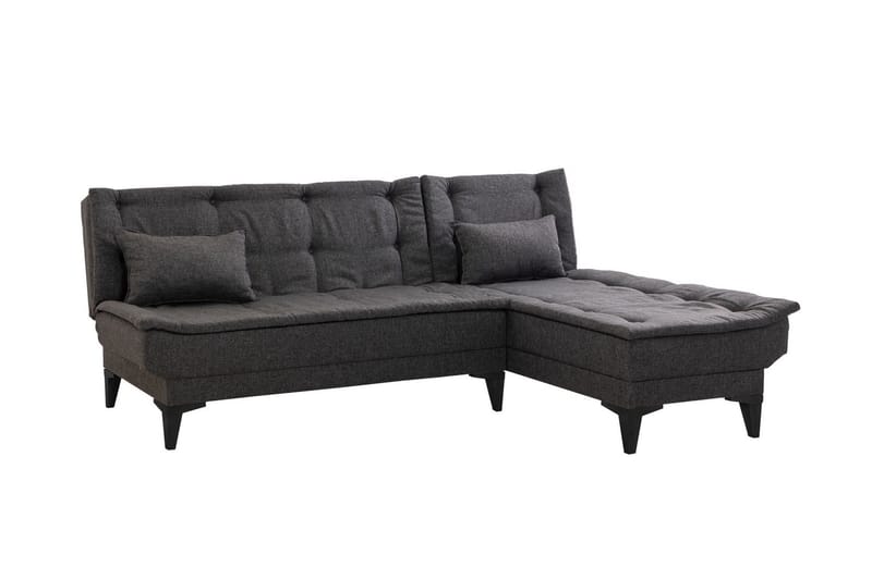 Hunterville 4-sits L-formad Bäddsoffa 107x225 cm i Tyg, Grå