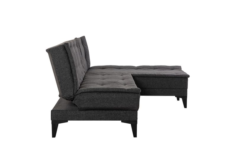 Hunterville 4-sits L-formad Bäddsoffa 107x225 cm i Tyg - Grå - Möbler - Vardagsrum - Bäddsoffor
