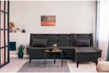Hunterville 4-sits L-formad Bäddsoffa 107x225 cm i Tyg - Grå - Möbler - Vardagsrum - Bäddsoffor