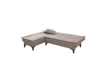 Hunterville 4-sits Vänster L-formad Längsbäddad Bäddsoffa 107x225 cm i Tyg - Beige - Möbler - Vardagsrum - Bäddsoffor