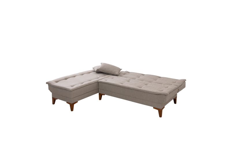 Hunterville 4-sits Vänster L-formad Längsbäddad Bäddsoffa 107x225 cm i Tyg - Beige - Möbler - Vardagsrum - Bäddsoffor