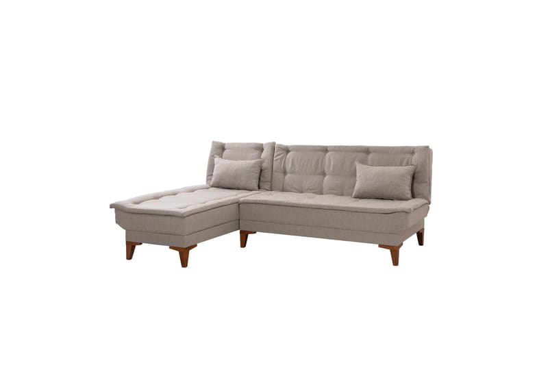 Hunterville 4-sits Vänster L-formad Längsbäddad Bäddsoffa 107x225 cm i Tyg - Beige - Möbler - Vardagsrum - Bäddsoffor