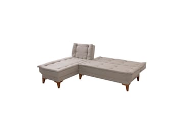 Hunterville 4-sits Vänster L-formad Längsbäddad Bäddsoffa 107x225 cm i Tyg - Beige - Möbler - Vardagsrum - Bäddsoffor
